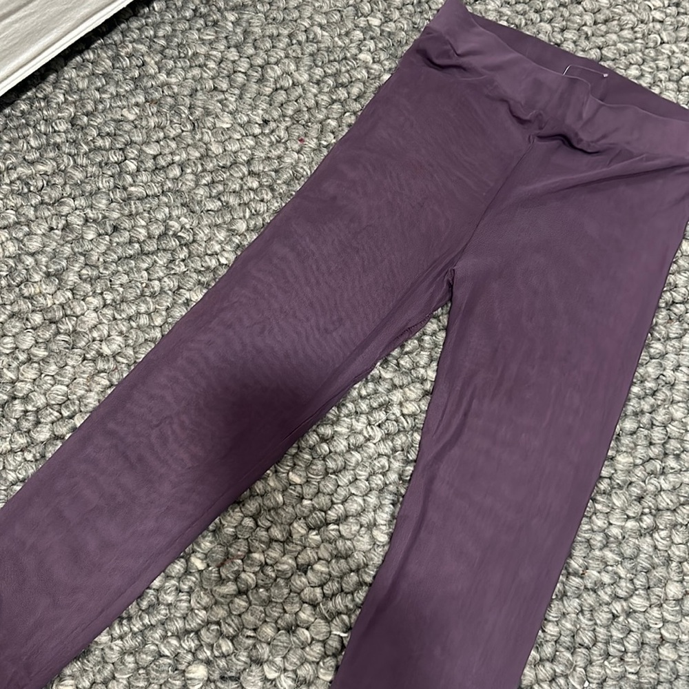 FREE PEOPLE‎ MESH PURPLE SHEER LEGGINGS